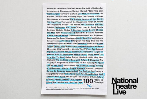 NT Live 100 list of screened plays