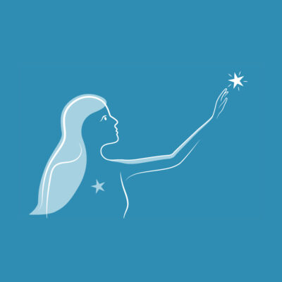 Woman touching a star - Cover picture for Stress-free Effective Goal Setting course