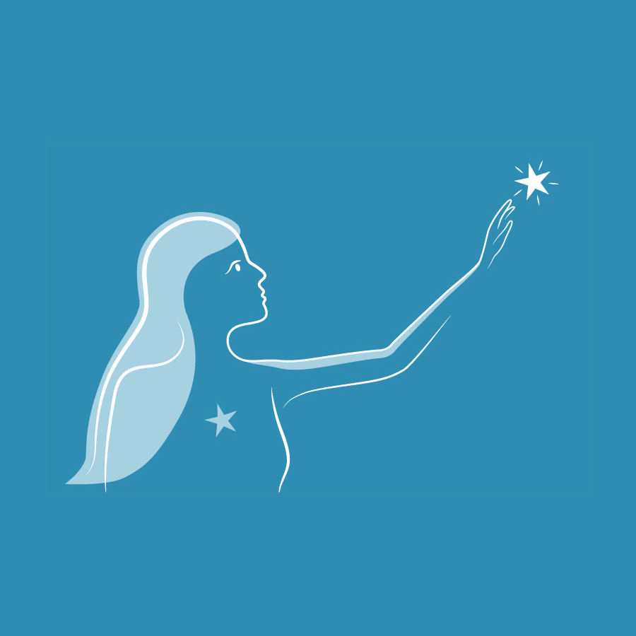 Woman touching a star - Cover picture for Stress-free Effective Goal Setting course