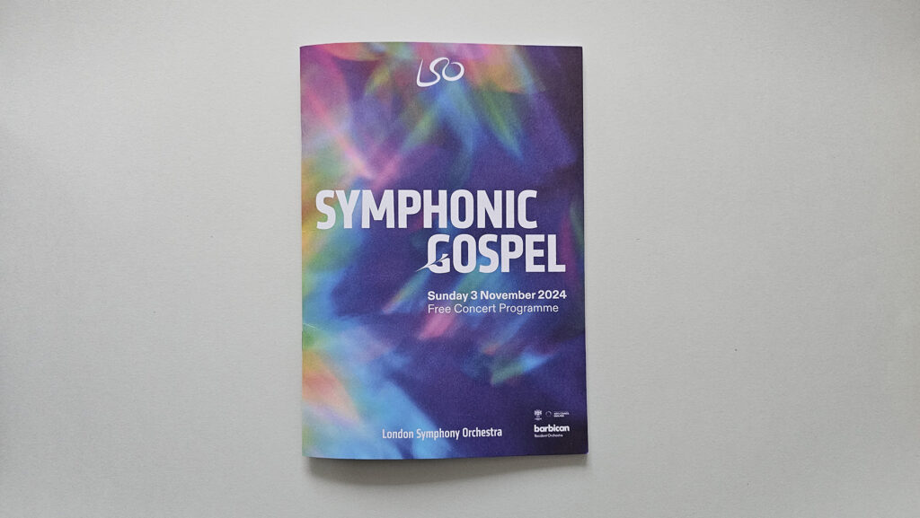 LSO Symphonic Gospel concert programme