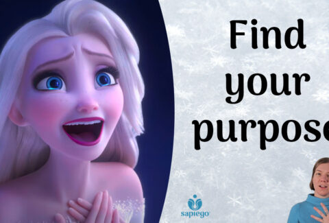 YouTube thumbnail with picture of Elsa, title text: Find your purpose