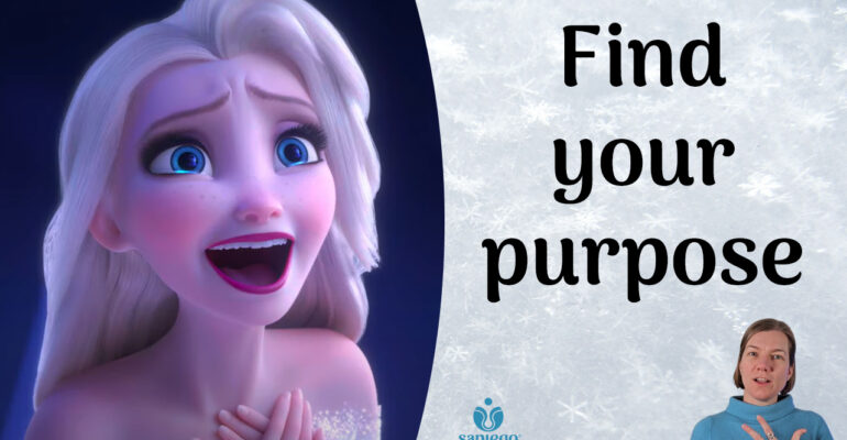 YouTube thumbnail with picture of Elsa, title text: Find your purpose